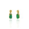 Image 2 : 10KT Yellow Gold 0.2ct Emerald and Diamond Earrings