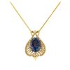 Image 1 : 14KT Yellow Gold 9.01ct. Tanzanite and Diamond Pendant with Chain