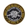 Image 2 : .999 Silver Treasure Island Las Vegas $10 Casino Gaming Token Limited Edition