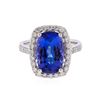 Image 2 : Platinum 5.80ct. Tanzanite and Diamond Ring