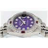 Image 2 : Rolex Stainless Steel Purple Diamond and Ruby DateJust Ladies Wristwatch