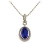 Image 1 : 14KT White Gold 13.03ct. Tanzanite and Diamond Pendant with Chain