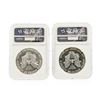 Image 2 : Set of (2) 1986-1987 $1 Silver Eagle Coins NGC Graded MS69