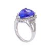 Image 3 : Platinum 6.30ct. Tanzanite and Diamond Ring