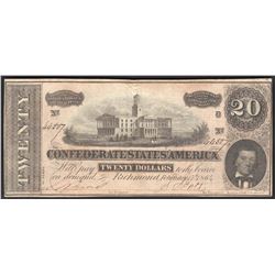 1864 $20 The Confederate States of America Note