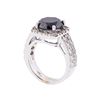 Image 3 : 14KT White Gold 5.59ctw Fancy Black and White Diamond Ring