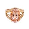 Image 2 : 14KT Rose Gold 9.60ct Morganite and Diamond Ring