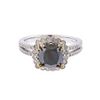 Image 1 : 14KT White Gold 4.27ctw Fancy Black and White Diamond Ring