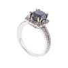 Image 3 : 14KT White Gold 4.27ctw Fancy Black and White Diamond Ring