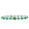 Image 2 : 14KT Yellow Gold 14.62ctw Emerald and Diamond Bracelet