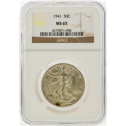 1941 Walking Liberty Half Dollar Coin NGC MS65