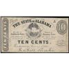 Image 1 : 1863 Ten Cents The State of Alabama Obsolete Note