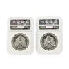 Image 2 : Set of (2) 1986-1987 $1 Silver Eagle Coins NGC Graded MS69