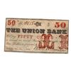 Image 1 : 1862 Fifty Cent Union Bank Note Printed on the Back of $10 Note