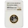 Image 1 : 2000-W $10 Library of Congress Gold & Platinum Coin NGC Graded PF69 Ultra Cameo