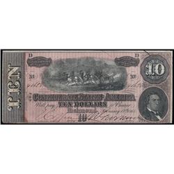 1864 $10 The Confederate States of America Note