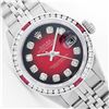 Image 1 : Womens Rolex Stainless Steel Diamond and Ruby Datejust Wristwatch