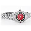 Image 2 : Womens Rolex Stainless Steel Diamond and Ruby Datejust Wristwatch