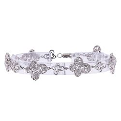 14KT White Gold Butterfly Link 0.43ctw Diamond Bracelet