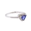 Image 2 : 14KT White Gold 0.72ct. Blue Sapphire and Diamond Ring