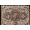 Image 1 : 1862 5 Cent No Mono w/ Perforated Edges 1st Issue Fractional Note