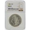 Image 1 : 1886 $1 Morgan Silver Dollar NGC Graded MS63