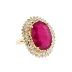 14KT Yellow Gold 13.19ct. Ruby and Diamond Ring