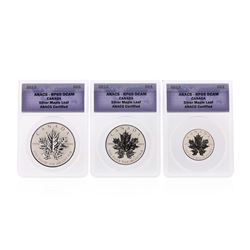 Set of $1-5 Canada Silver Maple Leaf Coins ANACS Graded RP69 DCAM