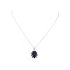 Image 2 : 14KT White Gold 13.67ctw Blue Sapphire and Diamond Pendant with Chain