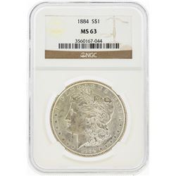 1884 $1 Morgan Silver Dollar NGC Graded MS63