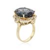 Image 3 : 14KT Yellow Gold 17.39ct Topaz and Diamond Ring