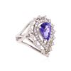 Image 2 : 14KT White Gold 2.01ct Tanzanite and Diamond Ring