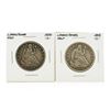 Image 1 : Set of (2) 1854-O Silver Liberty Seated Half Dollar Coins