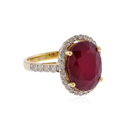 14KT Yellow Gold 9.05ct. Ruby and Diamond Ring