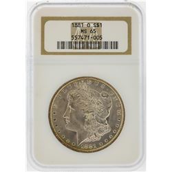 1881-O $1 Morgan Silver Dollar NGC Graded MS65