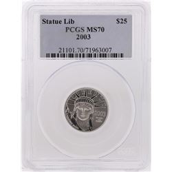 2003 $25 American Platinum Eagle Coin PCGS MS70