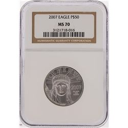 2007 $50 American Platinum Eagle Coin NGC MS70