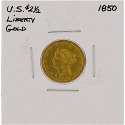 1850 $2 1/2 Liberty Head Quarter Eagle Gold Coin