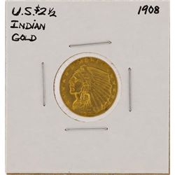 1908 $2 1/2 Indian Head Quarter Eagle Gold Coin