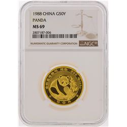 1988 China 50 Yuan Gold Panda Coin NGC MS69