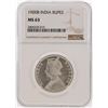 Image 1 : 1900B India Rupee Silver Coin NGC Graded MS63