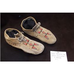Beaded Moccasins from Flathead Reservation in Montana- 10"L