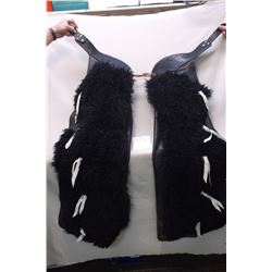 Unmarked Black Wooly Chaps 43" L