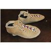 Image 3 : Beaded Cree Moccasins- Rocky Boy Reservation- 9" L X 3" W