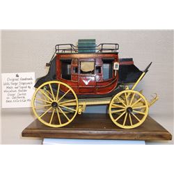 Original Hand Made Wells Fargo Stagecoach- Made and Signed by Miniature Builder Oscar Cortes in Cali
