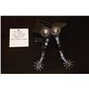 Image 1 : Mike Morales Silver Inlaid Spurs- Early California- Squashed M's- Silver Conchos on Straps