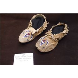 Beaded Kootenai Moccasins- Flathead Reservation- 9"L X 3.5"W