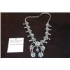 Image 1 : Squash Blossom Necklace- Genuine Truquoise- 16"L- Display Not Included