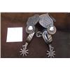 Image 1 : Heavy Banded Crockett Silver Overlaid Spurs- Heart Buttons- Straps