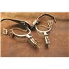 Image 6 : Inside Marked Mike Morales Silver Inlaid Spurs- Drop Shank- Heart Conhcos on Straps